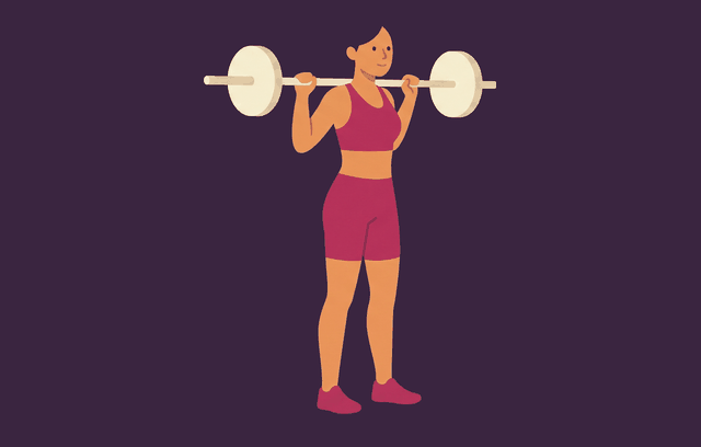 Back Squat start position, illustrated