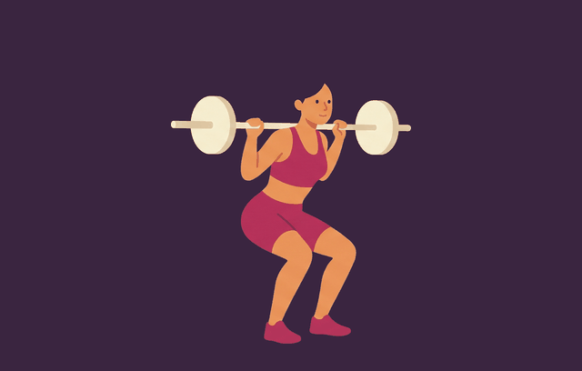 Back Squat midpoint, illustrated