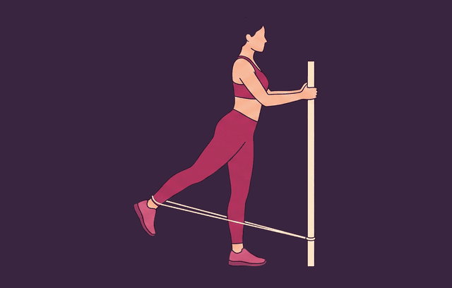 Banded Hip Extension midpoint, illustrated