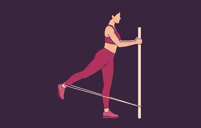 Banded Hip Extension end position, illustrated