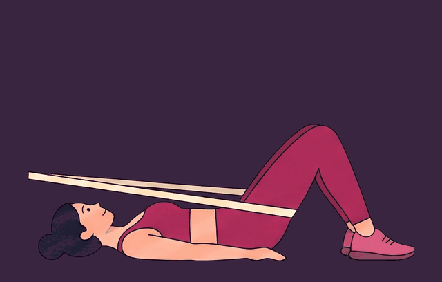 Banded Hip Lift start position, illustrated