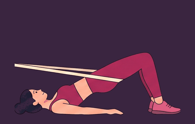 Banded Hip Lift end position, illustrated
