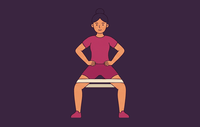 Banded Lateral Walk end position, illustrated