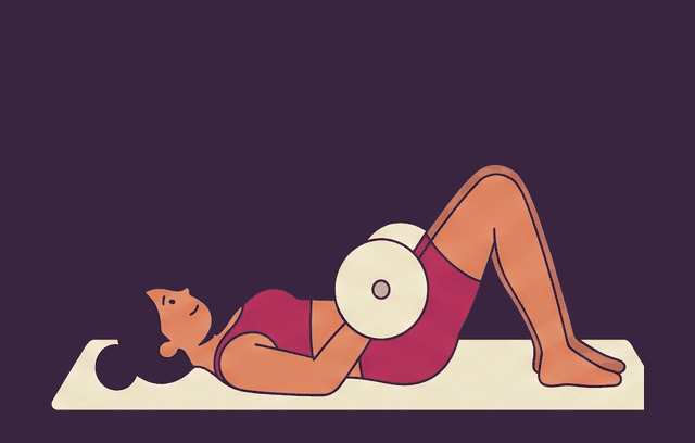 Barbell Glute Bridge start position, illustrated