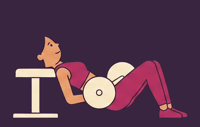 Barbell Hip Thrust start position, illustrated