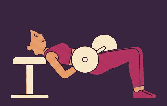 Barbell Hip Thrust midpoint, illustrated