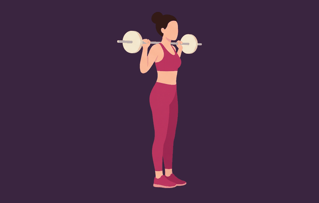 Barbell Lunge start position, illustrated