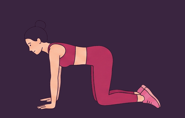 Glute Kickback start position, illustrated