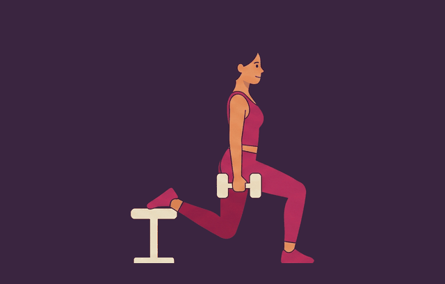 Bulgarian Split Squat midpoint, illustrated