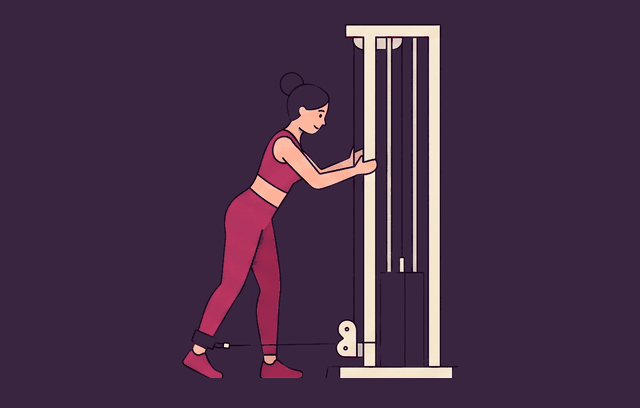 Cable Glute Kickback start position, illustrated