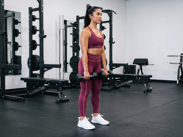 Dumbbell Romanian Deadlift end position