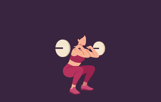 Front Squat end position, illustrated