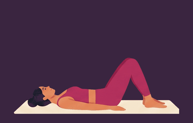 Glute Bridge start position, illustrated