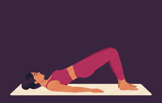 Glute Bridge midpoint, illustrated