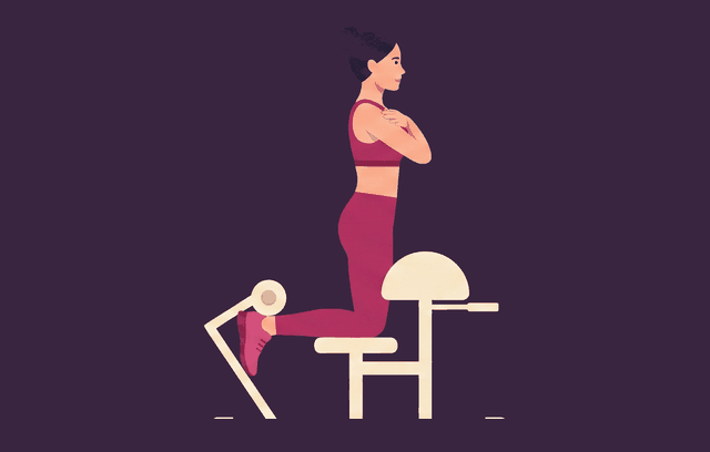 Glute-Ham Raise start position, illustrated
