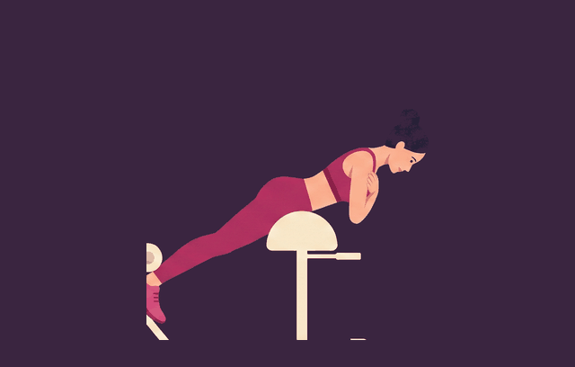 Glute-Ham Raise end position, illustrated