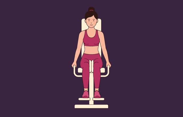 Hip Abduction Machine start position, illustrated