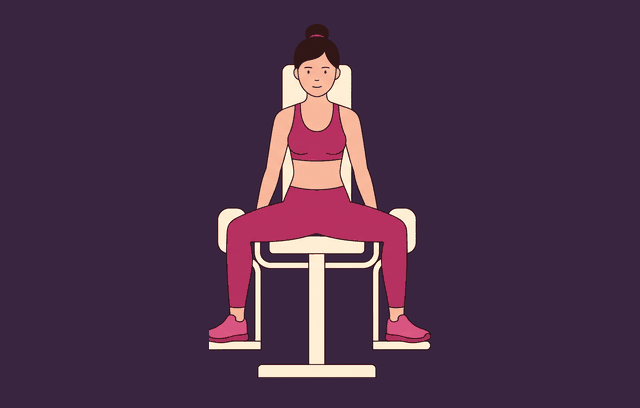 Hip Abduction Machine end position, illustrated