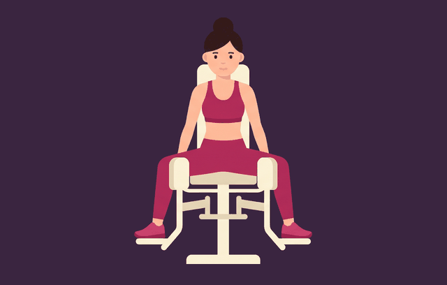 Hip Adduction Machine start position, illustrated