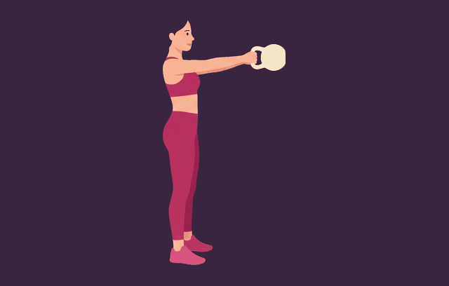 Kettlebell Swing end position, illustrated