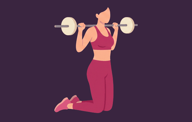 Kneeling Squat start position, illustrated