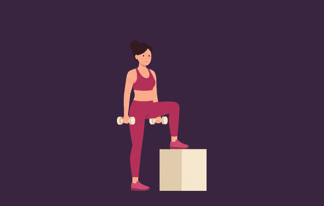 Lateral Step-Up start position, illustrated