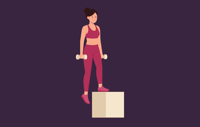 Lateral Step-Up end position, illustrated