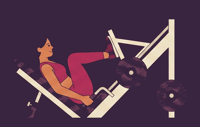 Leg Press end position, illustrated