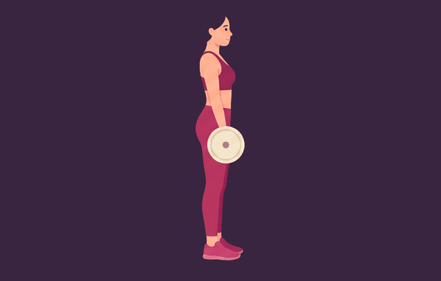 Romanian Deadlift start position, illustrated