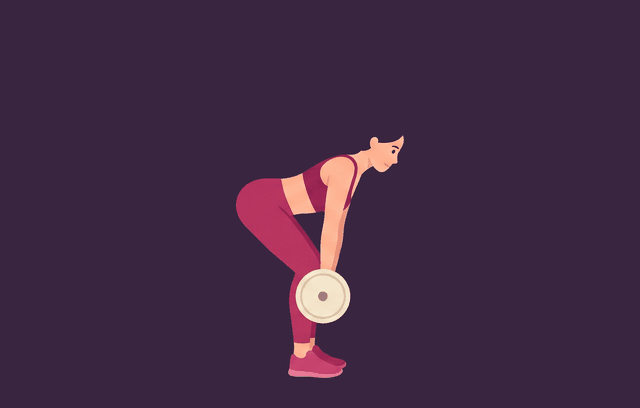 Romanian Deadlift end position, illustrated