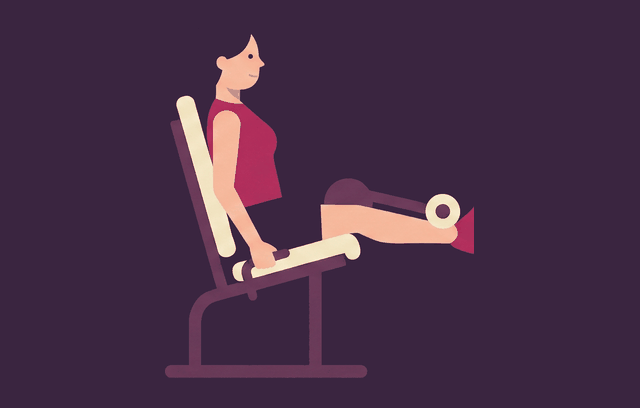 Seated Leg Curl start position, illustrated