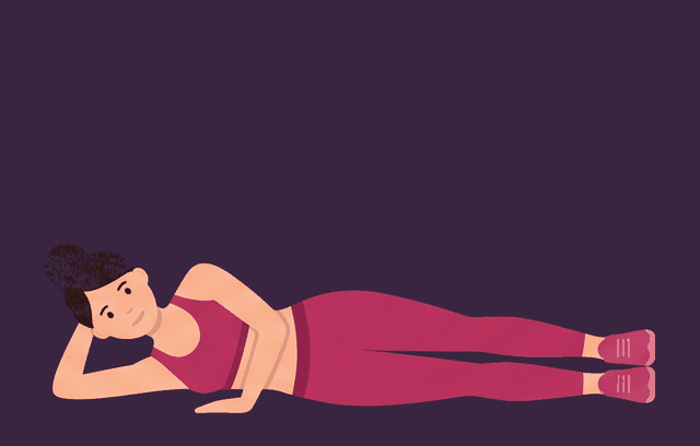 Side-Lying Leg Raise start position, illustrated