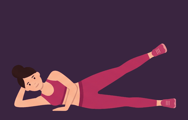 Side-Lying Leg Raise midpoint, illustrated