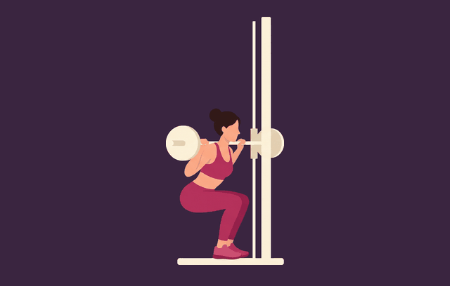 Smith Machine Squat end position, illustrated