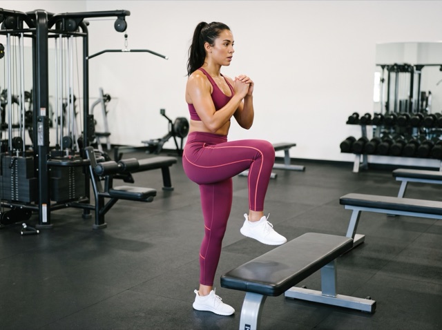 Step-Up with Knee Raise