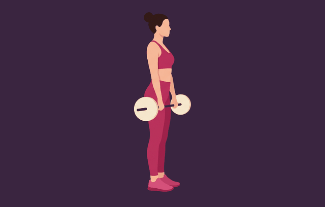 Stiff-Legged Deadlift start position, illustrated