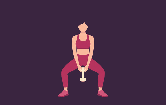Sumo Squat midpoint, illustrated