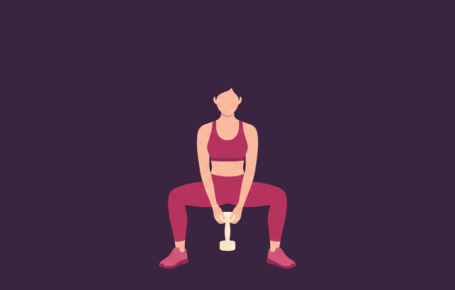 Sumo Squat end position, illustrated