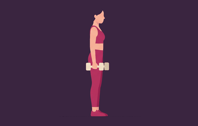 Walking Lunge start position, illustrated