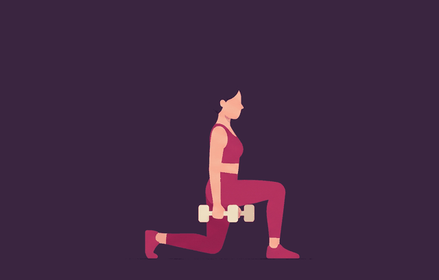 Walking Lunge end position, illustrated